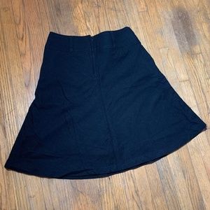 Dark Charcoal Grey Flare Skirt Wool Pockets Sz 12